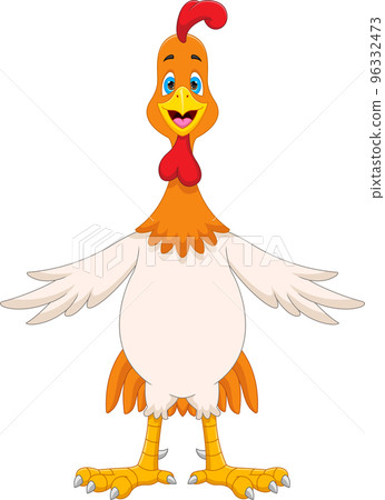 cute chicken cartoon on white background 96332473