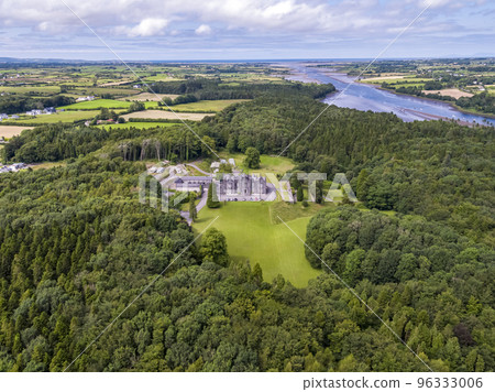 Aerial of Belleek Castle in Ballina, County Mayo - Republic of Ireland 96333006
