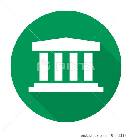 帶陰影的圓形寺廟圖標。向量。 96333383