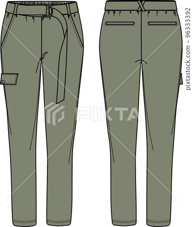 Pants fashion flat sketch template Fashion flat sketch template  CanStock