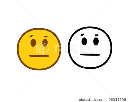 Sad face emoticon in doodle style isolated on white background Sad face emoticon in doodle style isolated on white background 96333596