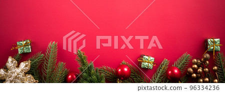 聖誕節 背景 頂視圖 裝飾 聖誕樹 Christmas background クリスマスバック 96334236