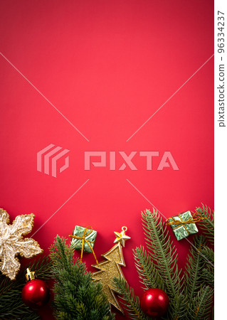 聖誕節 背景 頂視圖 裝飾 聖誕樹 Christmas background クリスマスバック 96334237