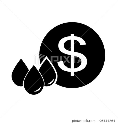 石油價格剪影圖標。向量。 石油價格剪影圖標。向量。 96334264