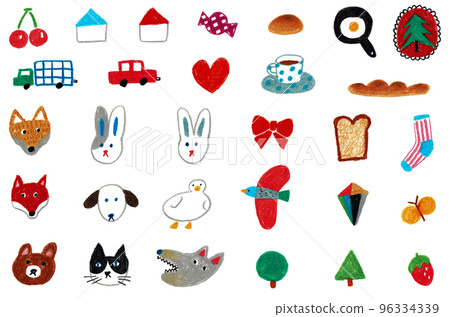 set of various illustrations set of various illustrations 96334339