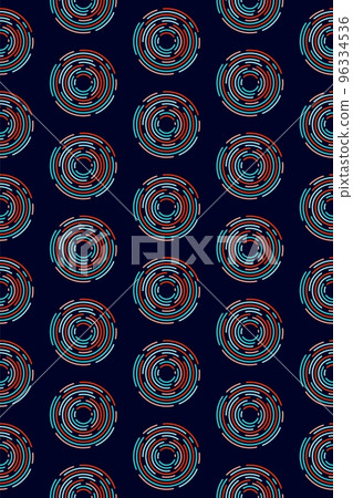 Colorful concentric arcs, seamless pattern, fun geometry, punchy forms and colors 96334536