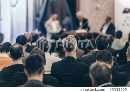 Round table discussion at business convention and Presentation. Audience at the conference hall. Business and entrepreneurship symposium. Round table discussion at business convention and Presentation. Audience at the conference hall. Business and entrepreneurship symposium. 96335305