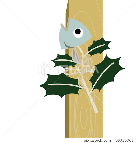 Illustration of holly sardines decorated with pillars 96336365