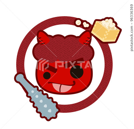 Illustration of Setsubun image of demons and beans 96336369
