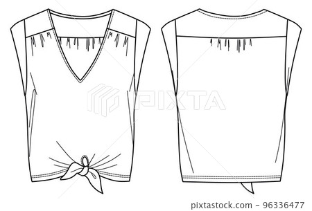 Fashion Technical Drawing - Flat Sketch Blouse