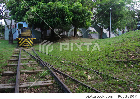 Naha City light railroad tracks locomotive 96336807