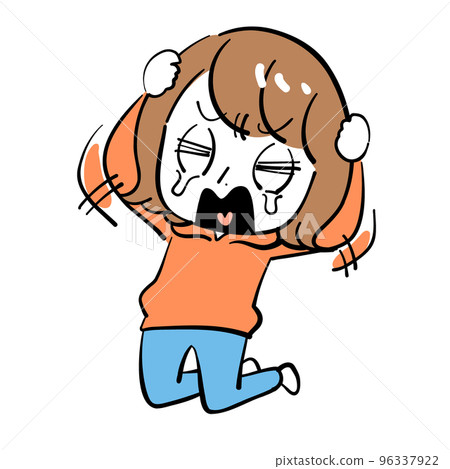 Woman frustrated tears help 96337922