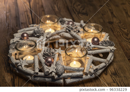 white advent christmas wreath with candles white advent christmas wreath with candles 96338229