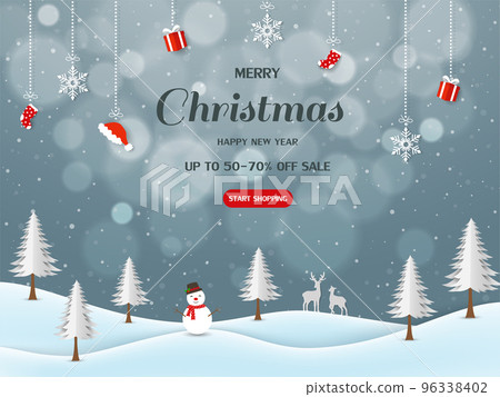 Merry christmas and happy new year sale banner background for discount promotion,poster,flyer,brochure,website or greeting card Merry christmas and happy new year sale banner background for discount promotion,poster,flyer,brochure,website or greeting card 96338402