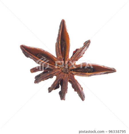Anise spice fruits and seeds isolated on white background closeup Anise spice fruits and seeds isolated on white background closeup 96338795