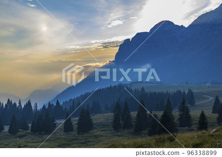 Dolomites on Italian and Slovenian border around mountain Monte Ursic with 2541 m in Julian Alps Dolomites on Italian and Slovenian border around mountain Monte Ursic with 2541 m in Julian Alps 96338899