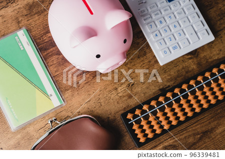 US dollar banknotes and calculator 96339481