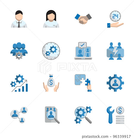 Business people and finance flat icon set, Vector icons Flat style Business people and finance flat icon set, Vector icons Flat style 96339917