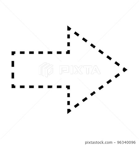 Arrow shape dashed symbol vector icon for creative graphic design ui element in a pictogram illustration 96340096