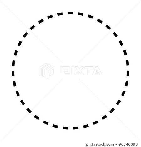 Circle shape dashed icon vector geometry symbol for creative graphic design element in a flat color pictogram illustration 96340098