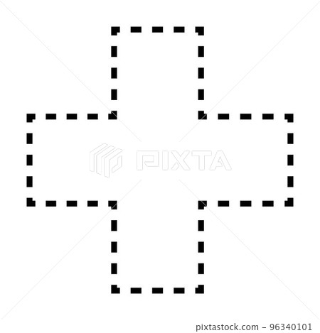 Cross shape dashed symbol vector icon for creative graphic design ui element in a pictogram illustration 96340101