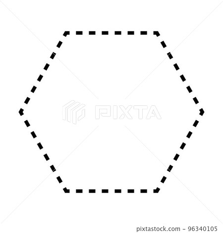 Hexagon shape dashed symbol vector icon for creative graphic design ui element in a pictogram illustration 96340105