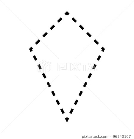 Kite shape dashed symbol vector icon for creative graphic design ui element in a pictogram illustration Kite shape dashed symbol vector icon for creative graphic design ui element in a pictogram illustration 96340107