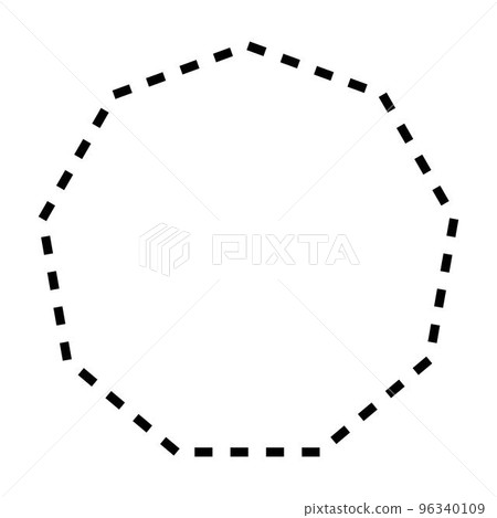 Nonagon symbol dashed shape vector icon for creative graphic design ui element in a pictogram illustration Nonagon symbol dashed shape vector icon for creative graphic design ui element in a pictogram illustration 96340109