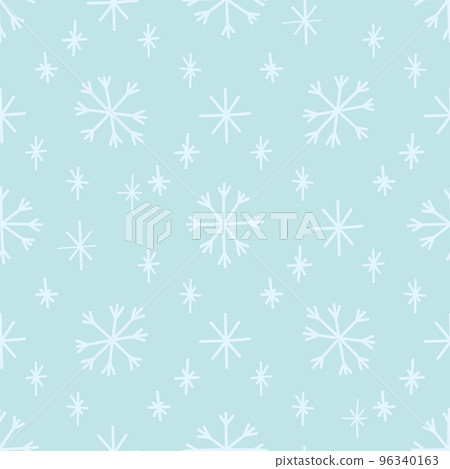 Simple seamless pattern with snowflakes. Hand drawn Christmas Vector for wrapping paper, fabric print, background design Simple seamless pattern with snowflakes. Hand drawn Christmas Vector for wrapping paper, fabric print, background design 96340163