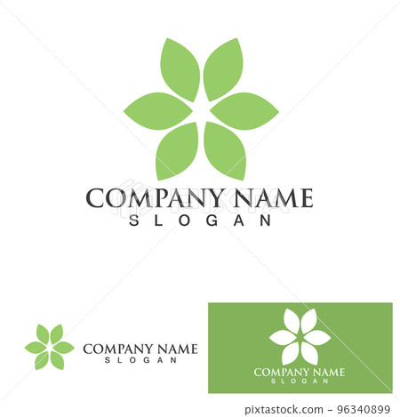 Leaf green logo and symbol vector 96340899