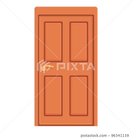 Exterior door icon cartoon vector. Home wood. Open room Exterior door icon cartoon vector. Home wood. Open room 96341139