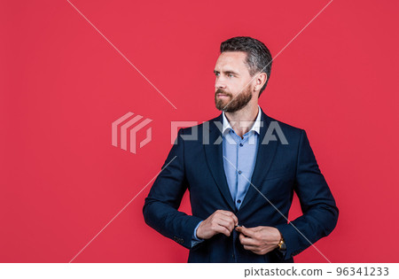 handsome confident businessman in formal suit, copy space, business handsome confident businessman in formal suit, copy space, business 96341233