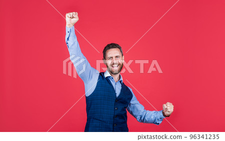 good looking man in fashionable business wear feel happiness, human emotions good looking man in fashionable business wear feel happiness, human emotions 96341235