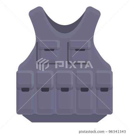 Assault vest icon cartoon vector. Blue man. Bullet proof Assault vest icon cartoon vector. Blue man. Bullet proof 96341343