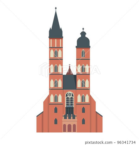 Polish church icon cartoon vector. Poland travel. People landscape 96341734