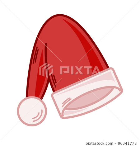 Cartoon red Santa hat illustration. EPS 10 vector 96341778