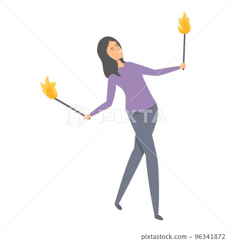 Fire celebration icon cartoon vector. Face show. Event fakir 96341872