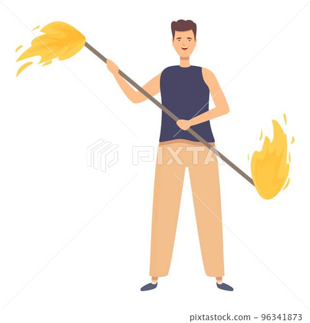 Circus fakir icon cartoon vector. Fire show. Fun event Circus fakir icon cartoon vector. Fire show. Fun event 96341873