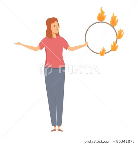Creative fire show icon cartoon vector. Fire show. Fakir flame 96341875
