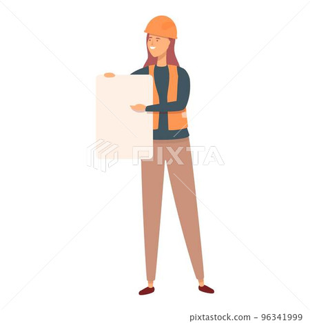Work plan icon cartoon vector. Female business. Teamwork adult 96341999