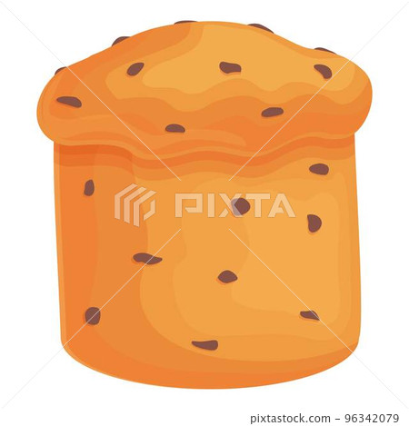 Baked panettone icon cartoon vector. Italian cake. Bakery cream 96342079