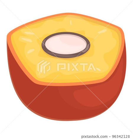 Cutted tropical fruit icon cartoon vector. Palm oil. Tree drop Cutted tropical fruit icon cartoon vector. Palm oil. Tree drop 96342128
