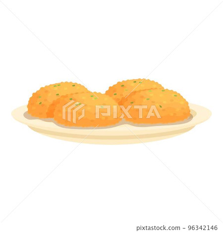 Croquette icon cartoon vector. Fish cuisine. Cheese food 96342146