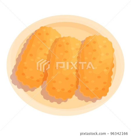 Cooking food icon cartoon vector. Fried food. Snack dish 96342166