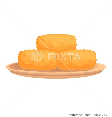 Homemade croquette icon cartoon vector. Cuisine dish. Snack food 96342170