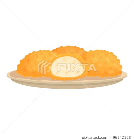 Dish croquette icon cartoon vector. Cuisine food. Snack cooking 96342198