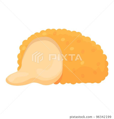 Fried croquette icon cartoon vector. Food snack. Dish potato 96342199