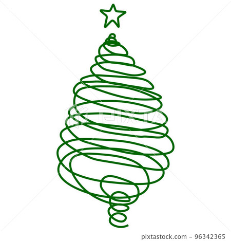 the christmas tree one line illustration green 96342365