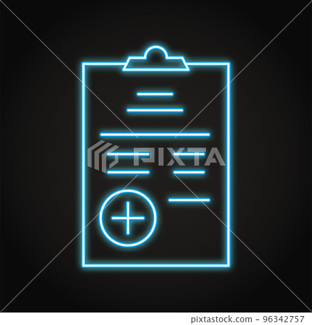 Medical report neon icon in line style Medical report neon icon in line style 96342757