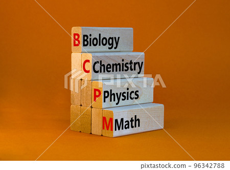 BCPM biology chemistry physics math symbol. Concept words BCPM biology chemistry physics math on wooden blocks on beautiful orange background. Business BCPM biology chemistry physics math concept. BCPM biology chemistry physics math symbol. Concept words BCPM biology chemistry physics math on wooden blocks on beautiful orange background. Business BCPM biology chemistry physics math concept. 96342788
